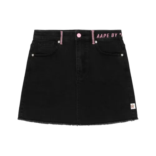 aape Черный BKX Женские Джинсовые Короткие Юбки