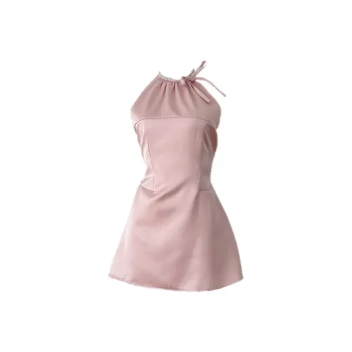 IQC Без рукавов Платье Женское Розовое