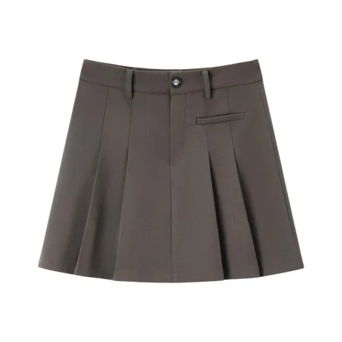 EICHITOO Повседневные короткие юбки женские темно-коричневый