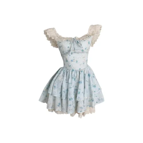 CHARM GLOW Без рукавов Платье Женское Синее