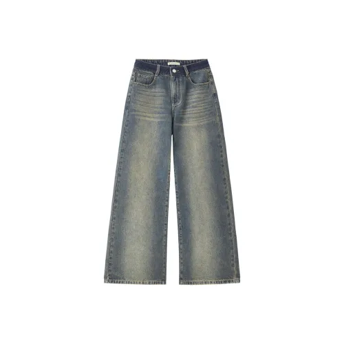 Giordano 63 Винтажный деним синий Женские джинсы