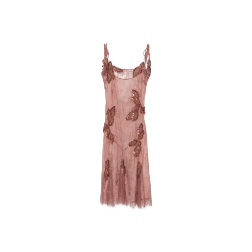 Blumarine SS24 Slip Платье Женское Canyon Розовый
