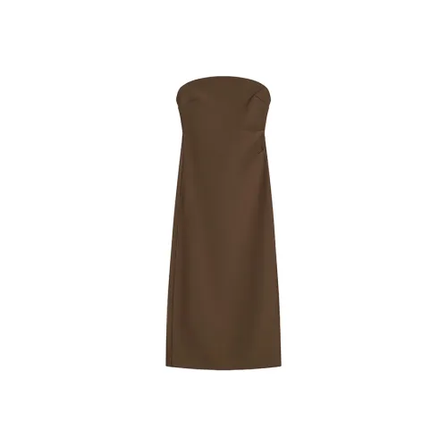 ABBY GODDESS Без рукавов Платье Женское Коричневое
