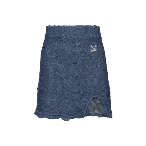 YUZEFI Повседневные короткие юбки женские синие