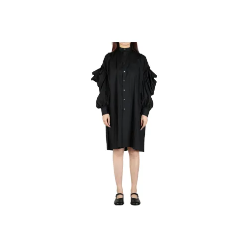 CDG Длинное платье с длинными рукавами женское черное