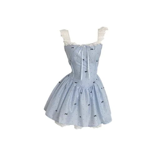 ARIADNAW STUDIO Без рукавов Платье Женское Небесно-голубой