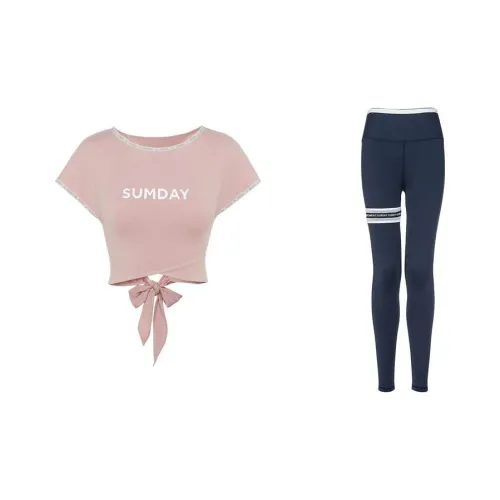 Sumday Athletics Набор Розовый + Морской синий Женские Фитнес-комплекты