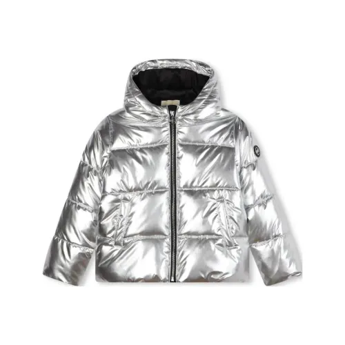 MICHAEL KORS FW24 Хлопковый пуховик Серебряный Детский