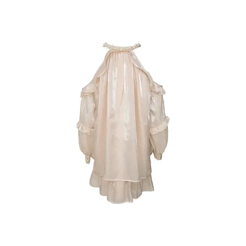 AFGGD Длинное платье с длинными рукавами женское абрикосового цвета