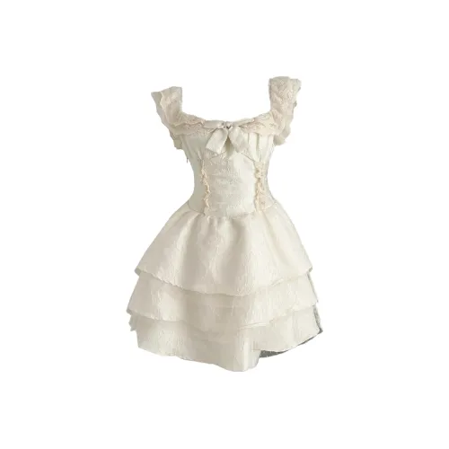 CHARM GLOW Без рукавов Платье Женское Абрикосовое