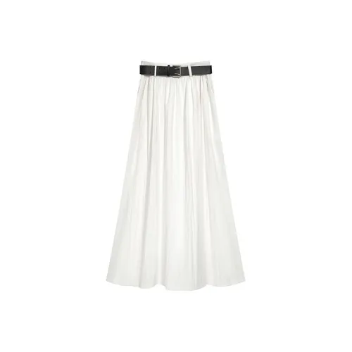 PZGE Повседневный Длинный Юбка Женская Белая