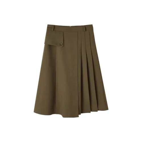 Pit Повседневный длинный юбка женский мариновенный зеленый