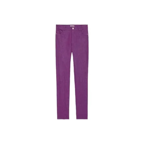 Zadig Voltaire Кожаные брюки Женские Фиолетовые