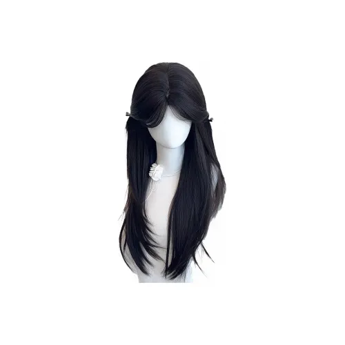 TIANKONGSHU Высокий уровень CENTER Часть Длинные прямые парики для волос