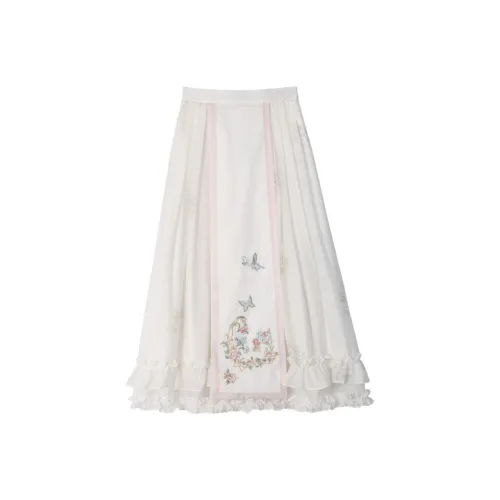 Snbl Белая Женская Повседневная Длинная Юбка