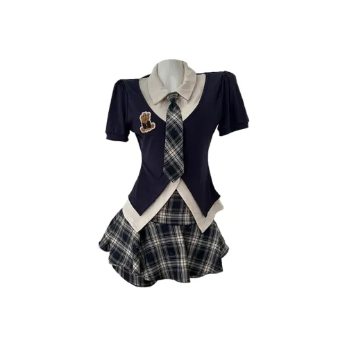 SYEEE WITH U Повседневный костюм женский темно-синий