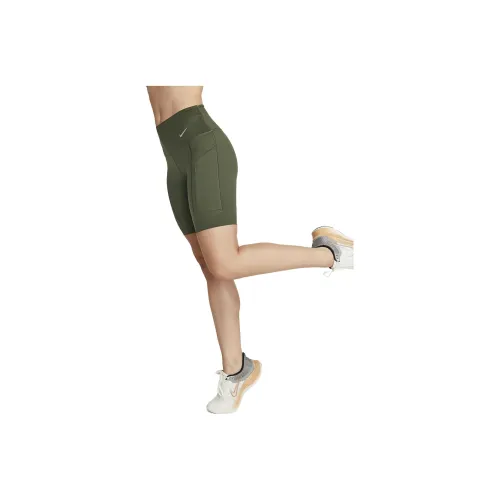 NIKE Оливково-зеленые Женские Спортивные Шорты