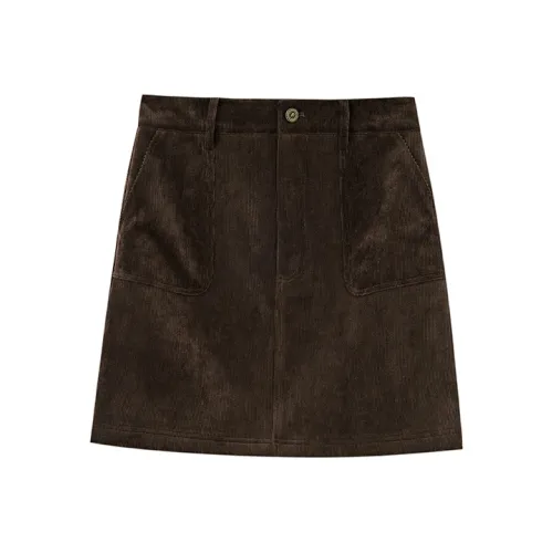 Pit Повседневные короткие юбки женские цвет темно-кофейный