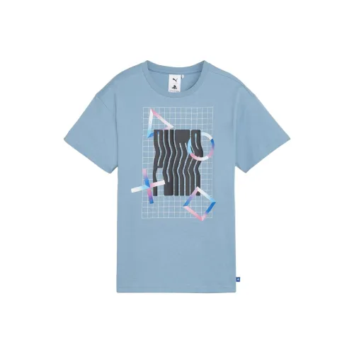 PUMA X PLAYSTATION T Рубашка Детская Светло-Синяя