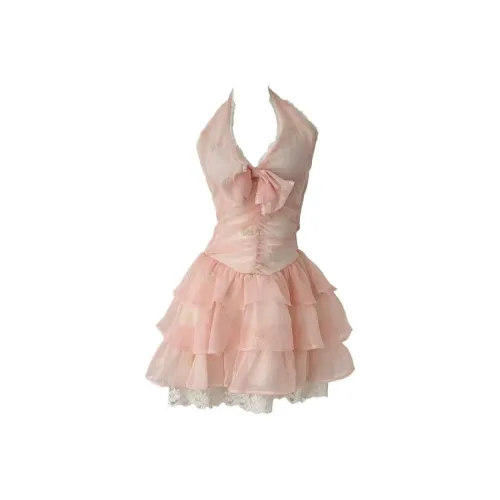 VKXOW Без рукавов Платье Женское Розовое