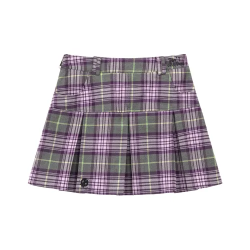 CHUU Фиолетовая клетка Женские Повседневные короткие юбки