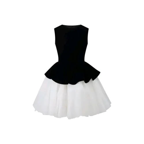 HeartyBite Без рукавов Платье Женское Черное