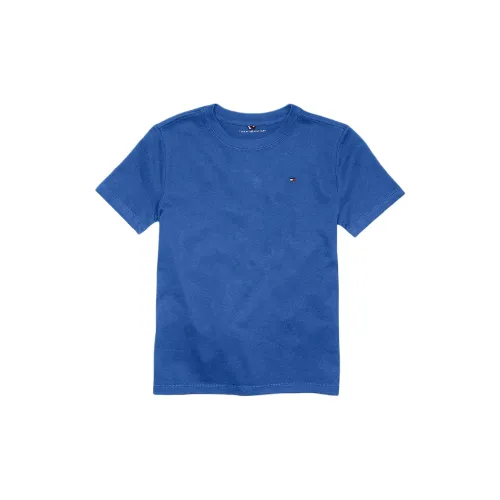 Tommy Hilfiger Твердый Crewneck T Рубашка Детская Синяя