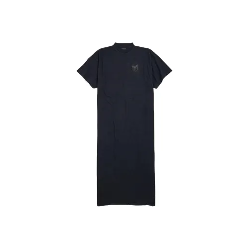 Balenciaga Короткий рукав Платье стандартный крой женское черное