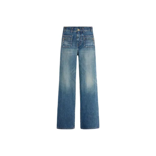 CELINE SS25 Джинсы Женские Электрический Синий