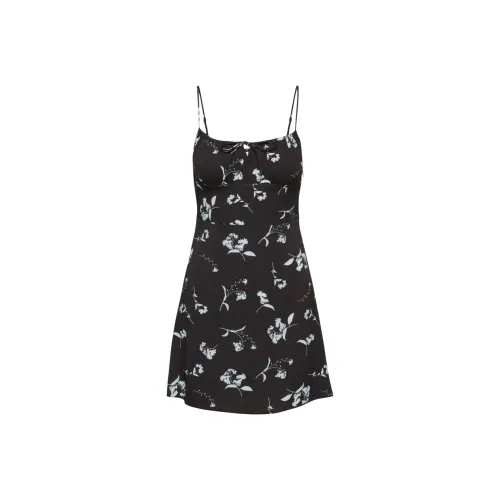 ARITZIA WILFRED Беллоу Мини Платье Slip Платье Женские Черный HEATWAVE Синий Черный Основа HEATWAVE Синий