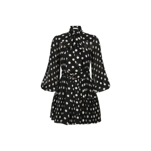 Zimmermann Черное Женское Длинное Платье с Рукавами