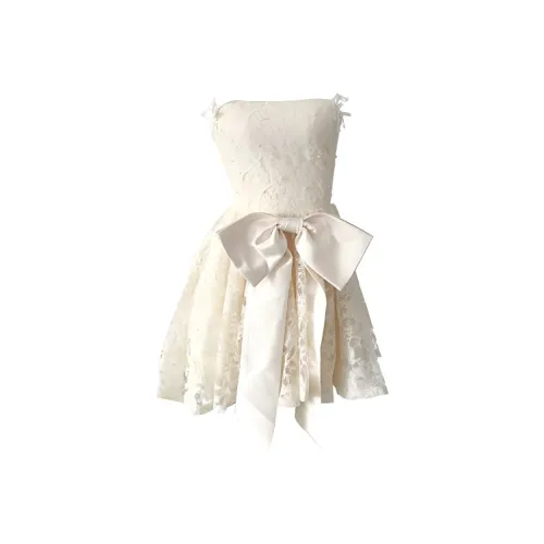 SECFLY OFFICIAL Без рукавов Платье Женское Экрю