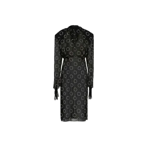 PRADA Черное Женское Длинное Платье с Рукавами