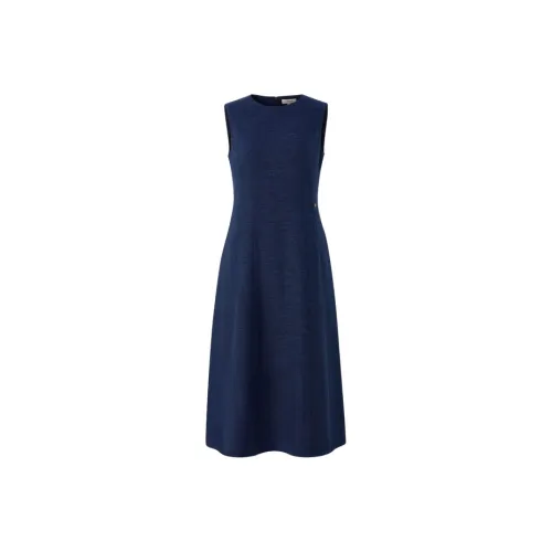 E.land Без рукавов Платье Женское Темно-синий