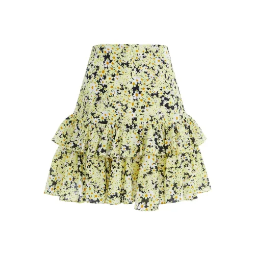 MOCO Повседневные короткие юбки Женские Черный с смешанным принтом