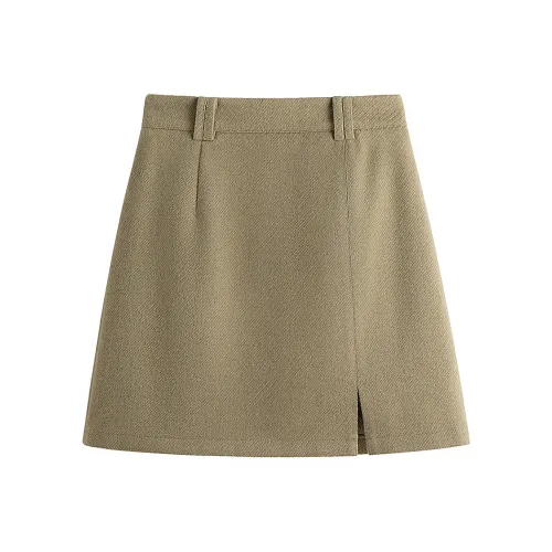 SIBAISHE Повседневные короткие юбки женские хаки зеленый