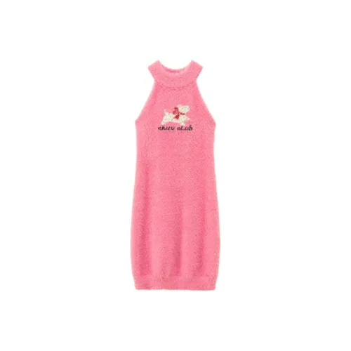CHUU Фуксия Женские Платья без рукавов