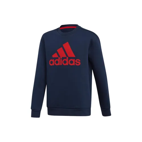 Adidas Толстовка Университетский Синий Ярко-Красный Подростки