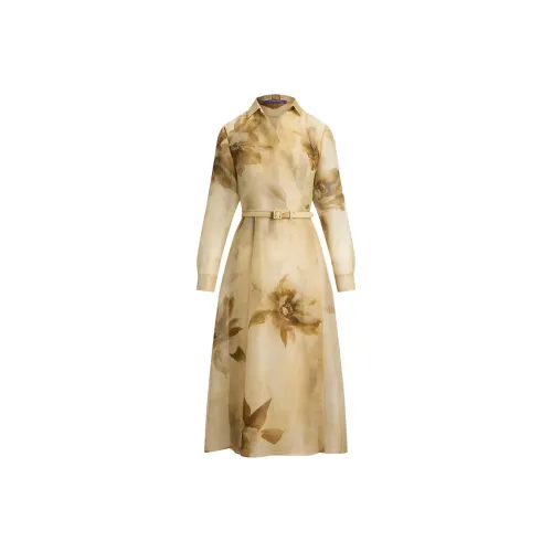Ralph Lauren Collection Коричневый Женские Длинные Платья с Рукавами