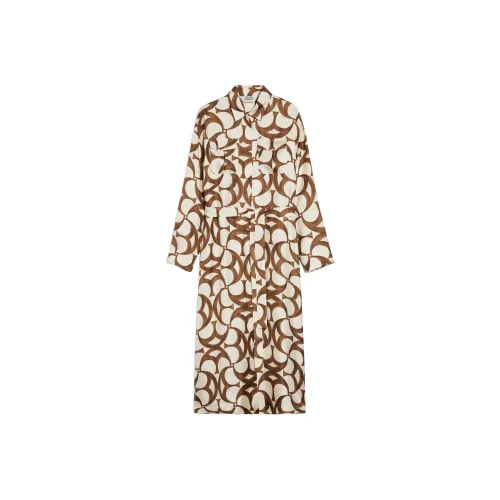 MaxMara Длинное платье с длинными рукавами женское многоцветное