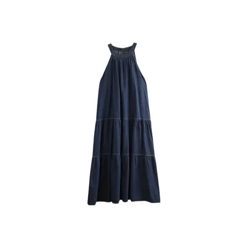 BIFH Без рукавов Платье Женское Синее