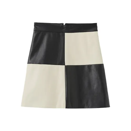 Cubic Черный и бежевый Женские Повседневные короткие юбки