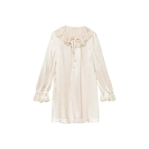 DOEN LEYAH Платье Длинное с длинными рукавами Женское Белое