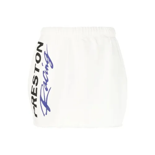 HERON PRESTON Экрю Женские Повседневные Короткие Юбки