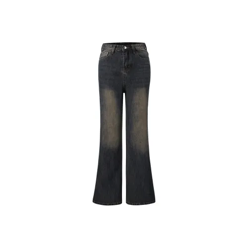 Розовый джинсы женские винтажный синий