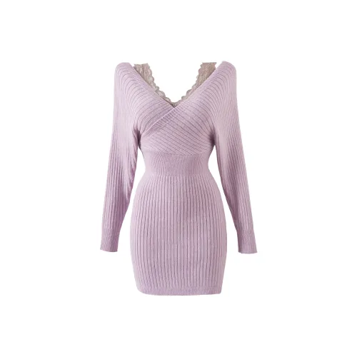 KAZAN Длинное платье с длинными рукавами женское светло-фиолетовое