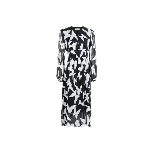 MISSSHINE Длинное платье с длинными рукавами женское черное