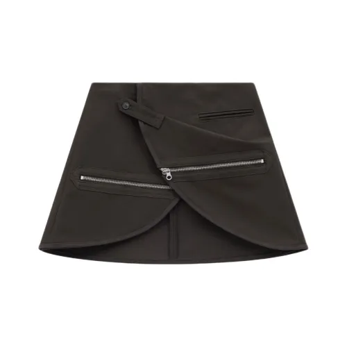 COURREGES SS24 MODULAR Хлопок Мини Юбка Повседневная Короткая Юбка Женская Грязно-коричневый Грязно-коричневый