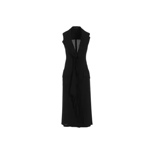 Yohji Yamamoto Femme SS25 Без рукавов Платье Женское Черное