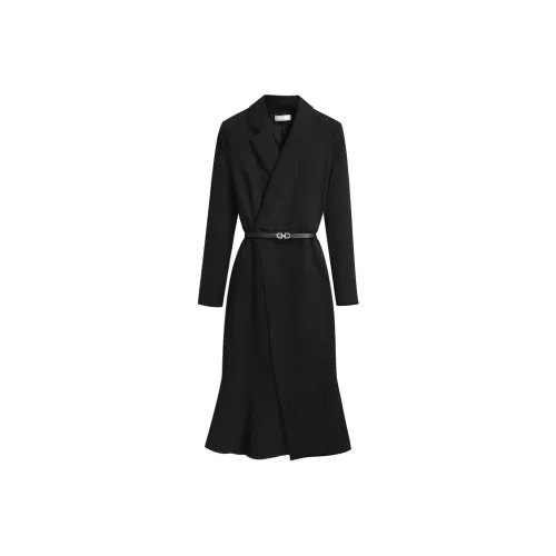 Silky Queen Длинное платье с длинными рукавами женское черное